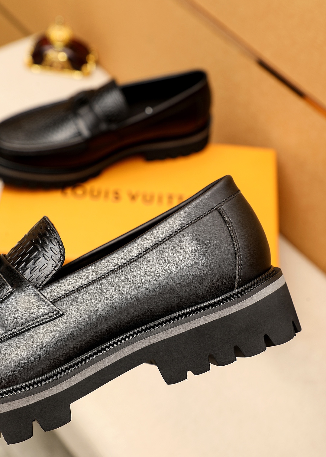 Louis Vuitton Leather Loafers for Men - Embossed Calfskin, Luxurious Hardware 9 i1744682816 68 1