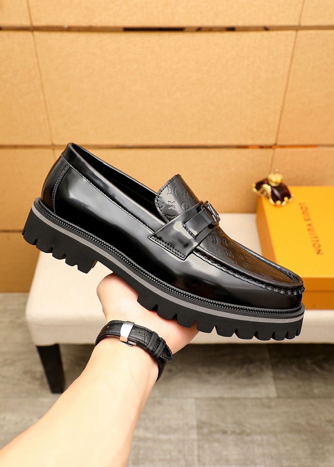 Louis Vuitton Men's Leather Loafers with Embossed Detailing - Available in 4 Colors 5 i1744683901 7335 3