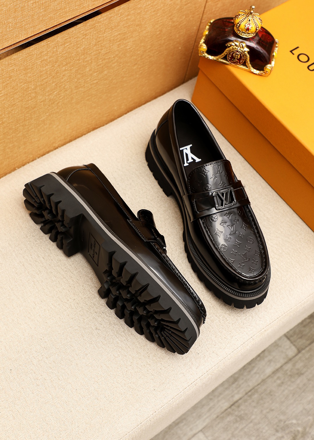 Louis Vuitton Men's Leather Loafers with Embossed Detailing - Available in 4 Colors 3 i1744683901 7665 1