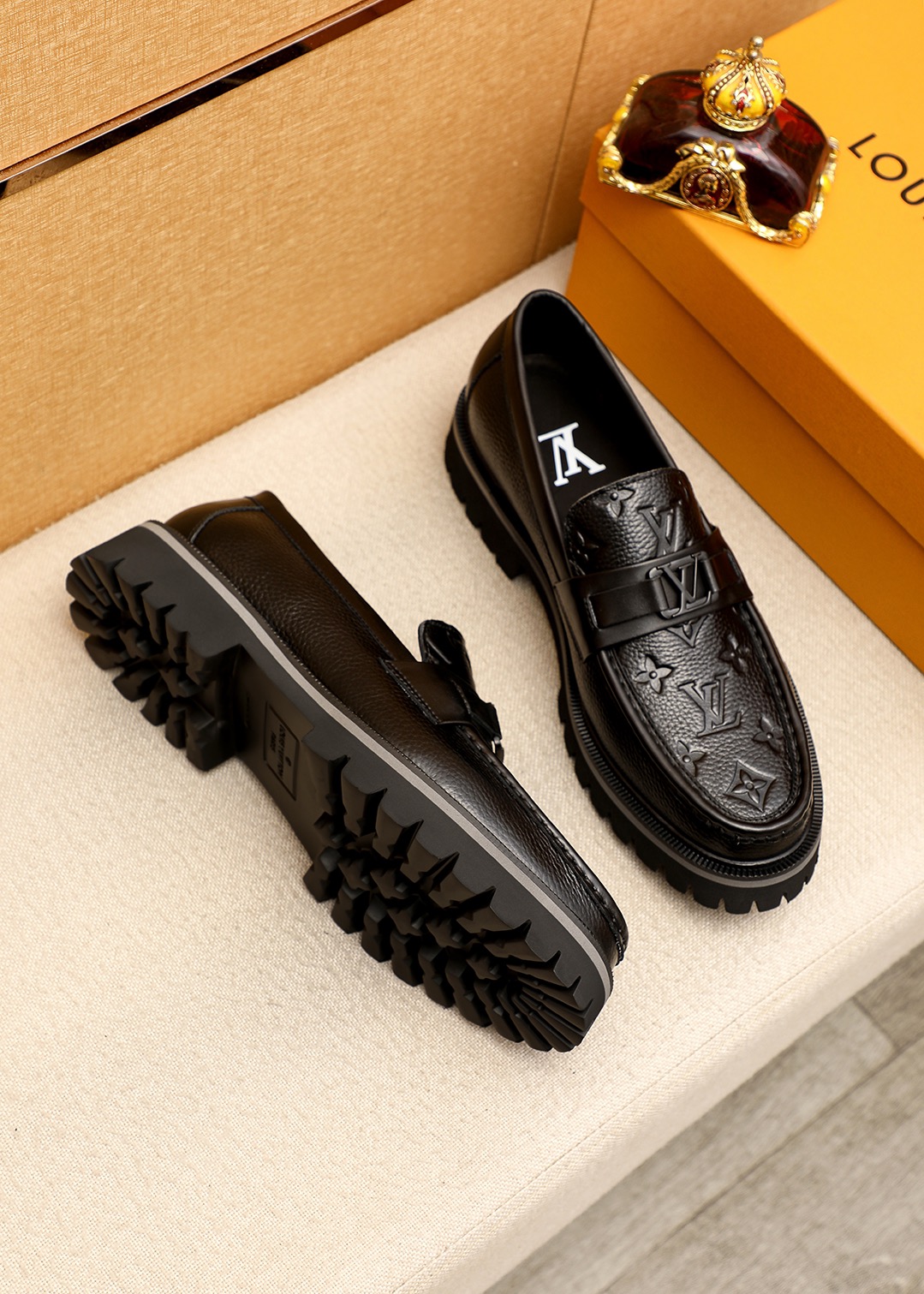 Louis Vuitton Men's Leather Loafers with Embossed Detailing - Black, Sizes 38-44 3 i1744685007 3139 1