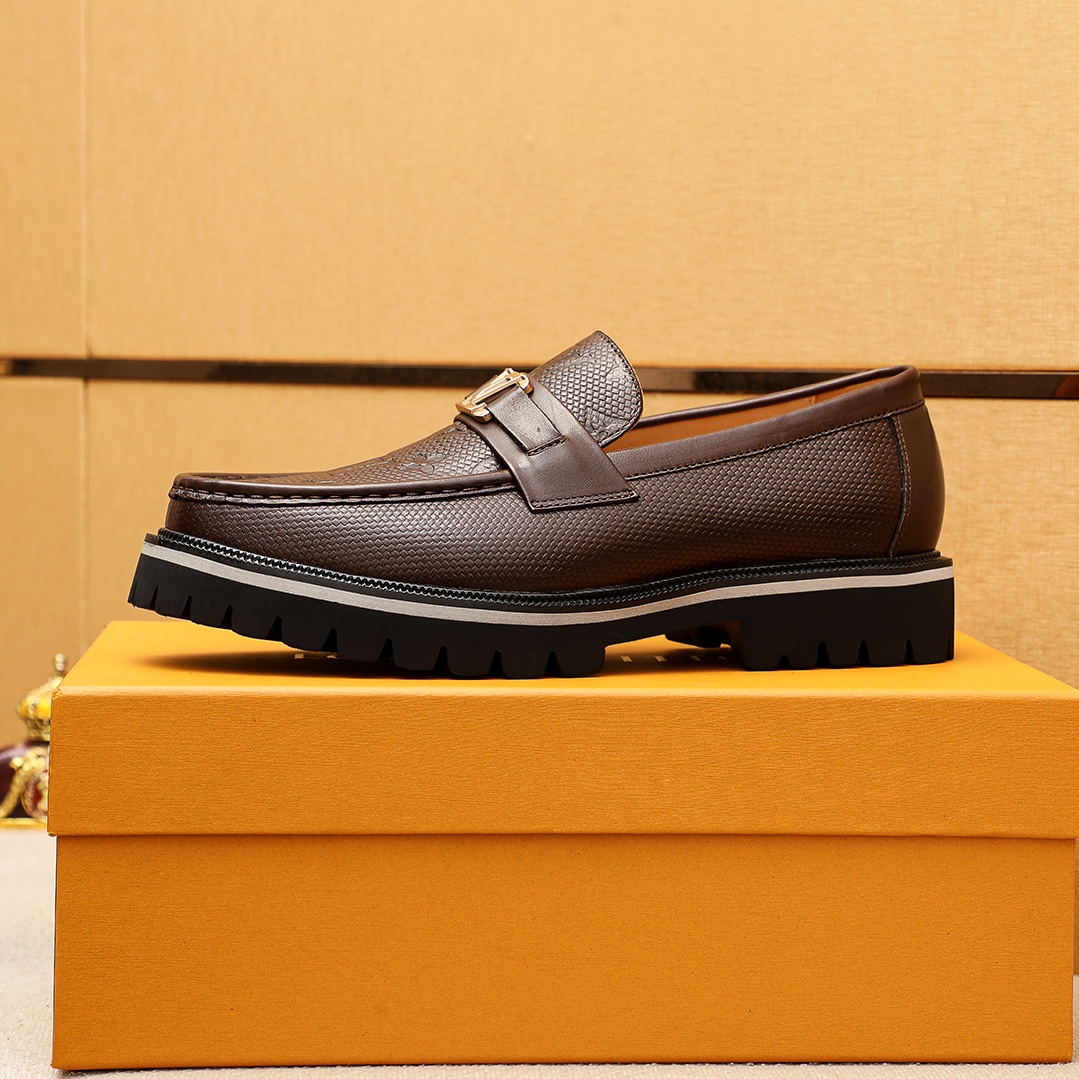 Louis Vuitton Leather Loafers with Embossed Monogram and Lug Sole 7 i1744687422 3424 5