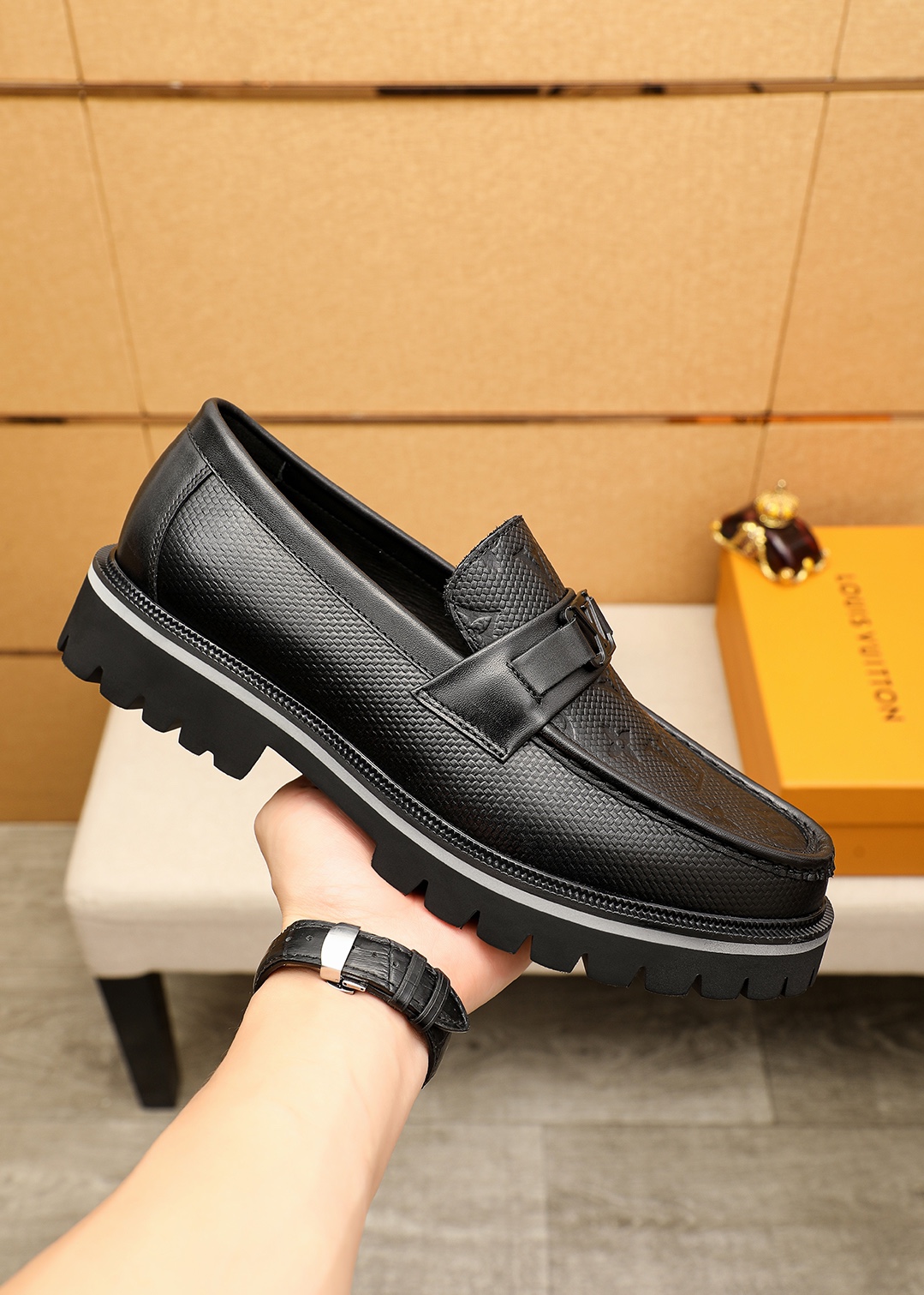 Louis Vuitton Men's Leather Loafers with Embossed Detailing-Sizes 38-44 5 i1744689046 2617 3