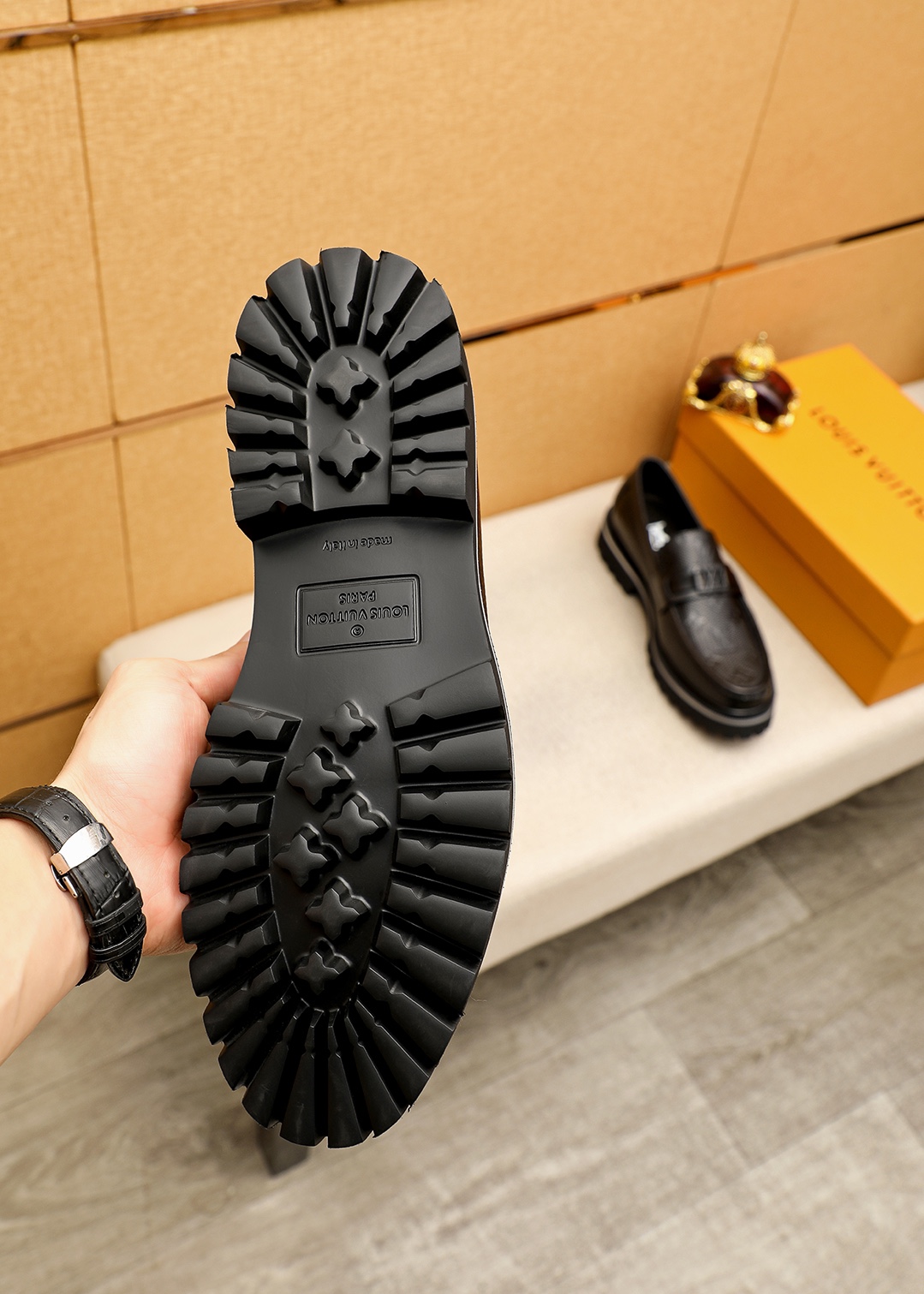 Louis Vuitton Men's Leather Loafers with Embossed Detailing-Sizes 38-44 10 i1744689046 9679 8