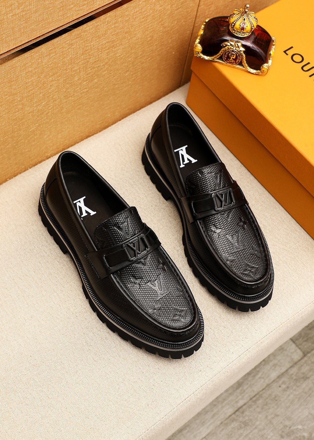 Louis Vuitton Men's Leather Loafers with Embossed Detailing-Sizes 38-44 2 i1744689046 979 0