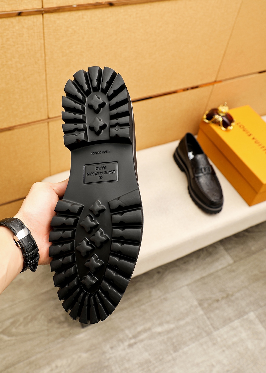 Louis Vuitton Leather Loafers Embossed Monogram, Size 38-44, Four Colors Available 10 i1744689535 125 8