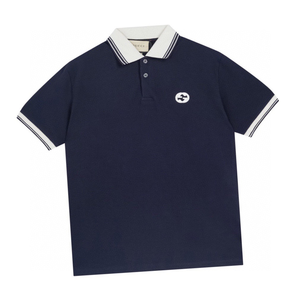 古驰/Gucci 夏季新款 互扣式双G刺绣翻领短袖polo衫