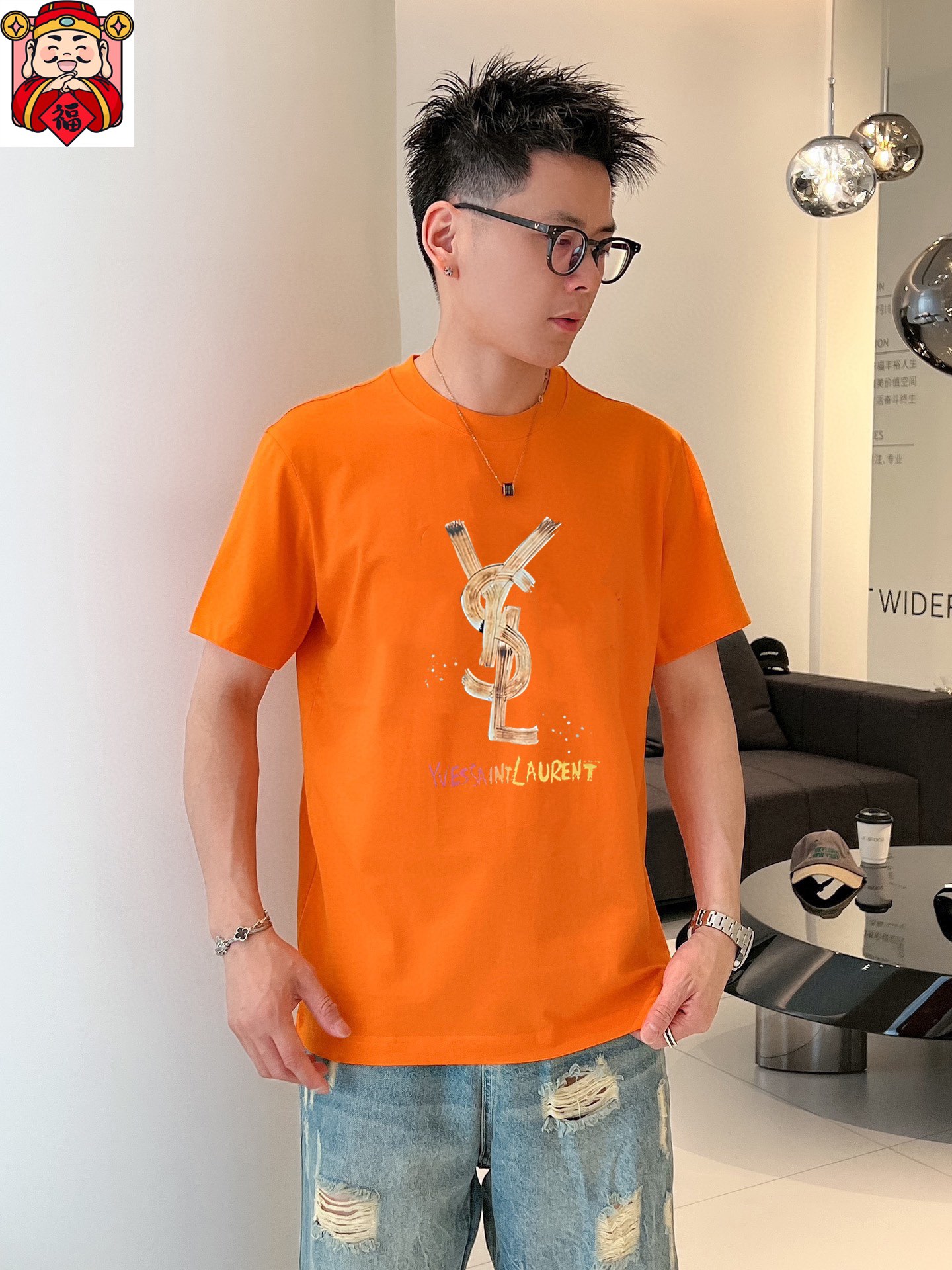 Saint Laurent 品牌【YSL圣罗兰】(胖子福音) 男士休闲短袖T恤 2025春夏新品