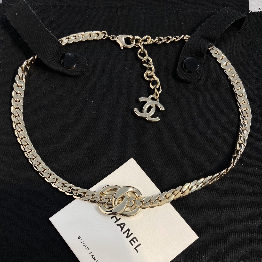 【XX0802】 【Collar de serpiente de hueso 25S de Chan@el】 Collar chocker de serpiente de hueso de cadena metálica para el …