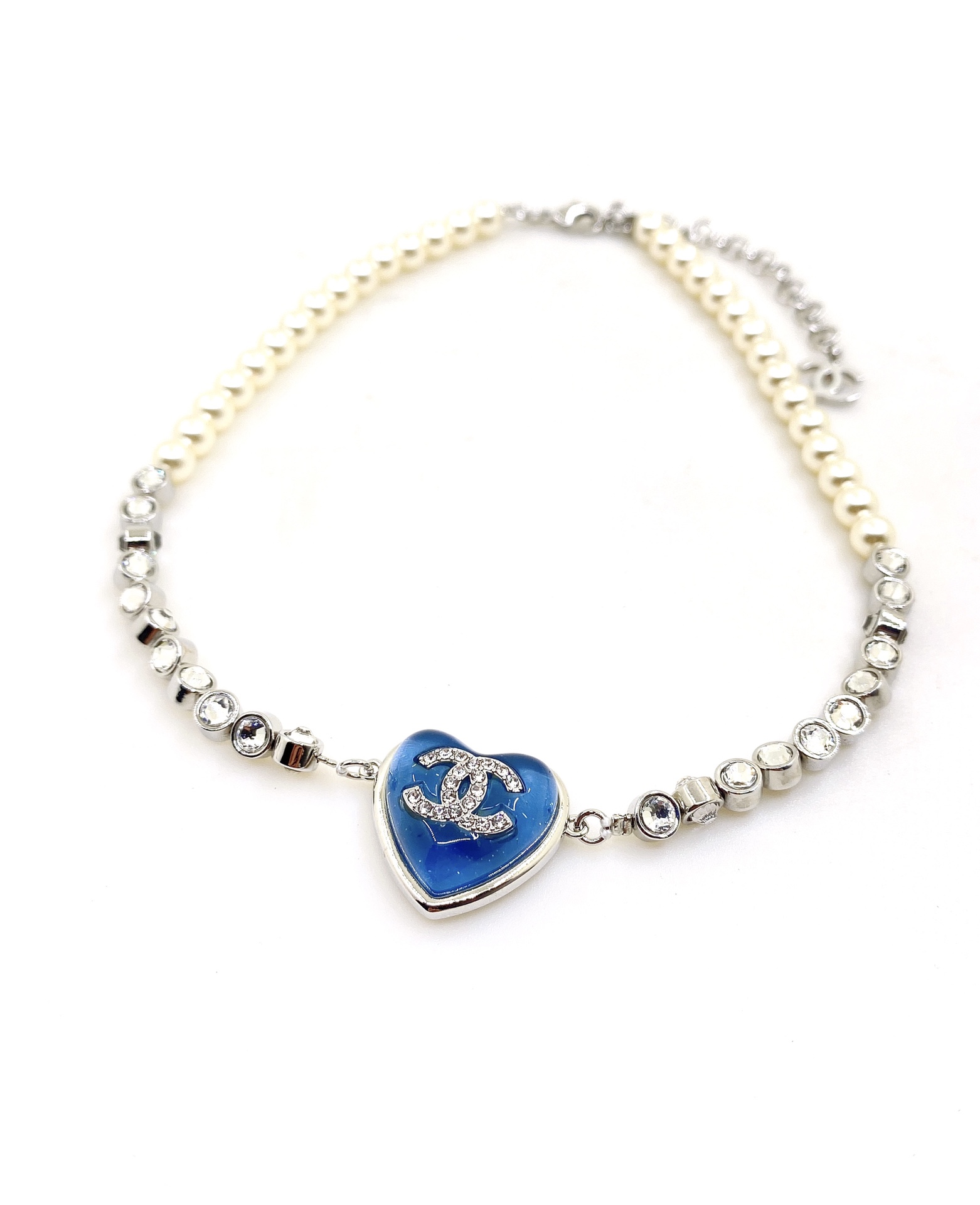 NO:111616,ch*nel latest blue love pearl necklace] consistent ZP brass material, jewelry quality, necklace19860909ch*nel 最新款蓝色爱心珍珠项链】一致ZP黄铜材质,饰品精品,necklace,Jewelry