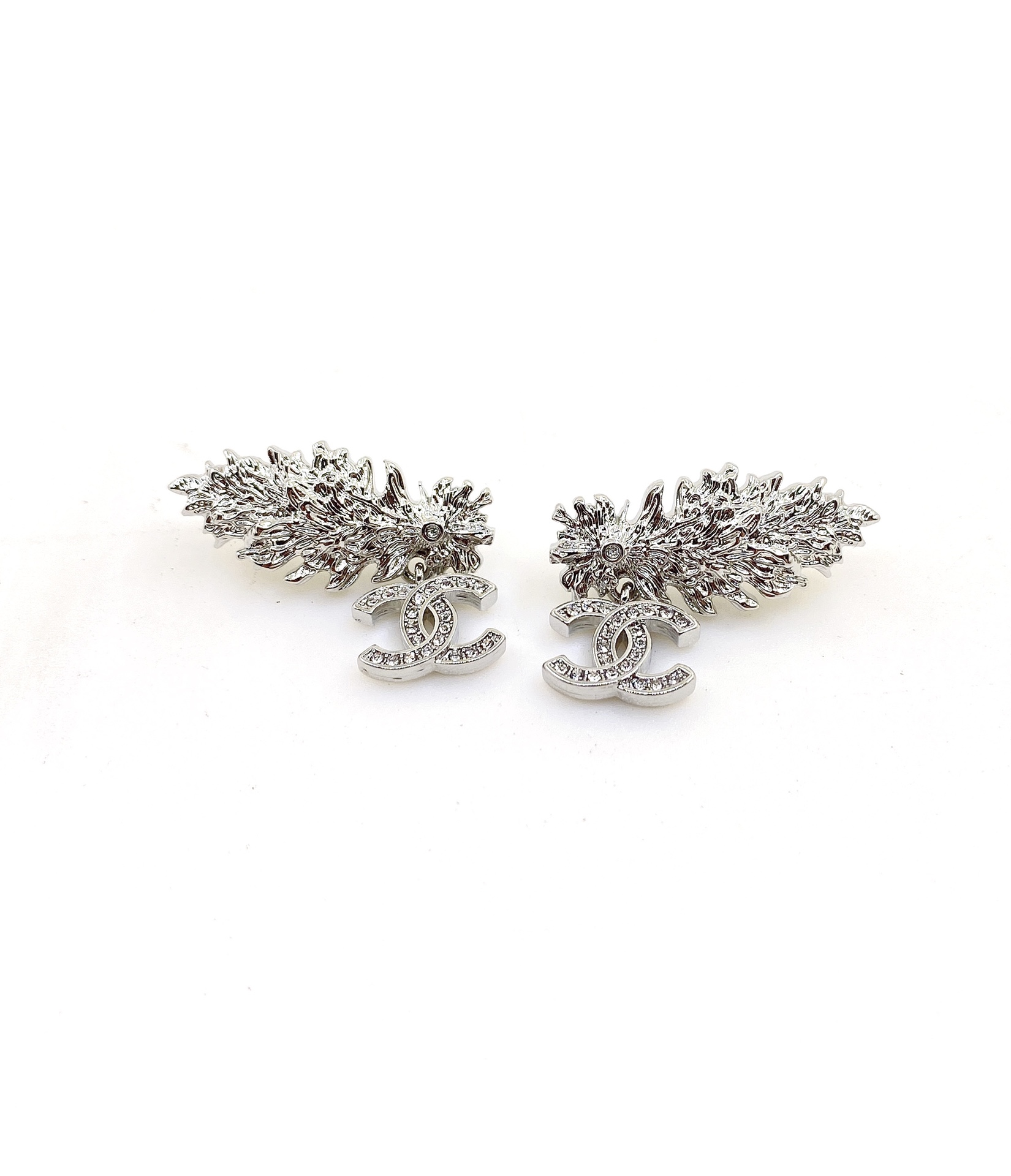 NO:111619,ch*nel latest platinum leaf earrings] consistent ZP brass material, jewelry quality, earrings19860909ch*nel 最新款白金树叶耳环】一致ZP黄铜材质,饰品精品,earrings,Jewelry