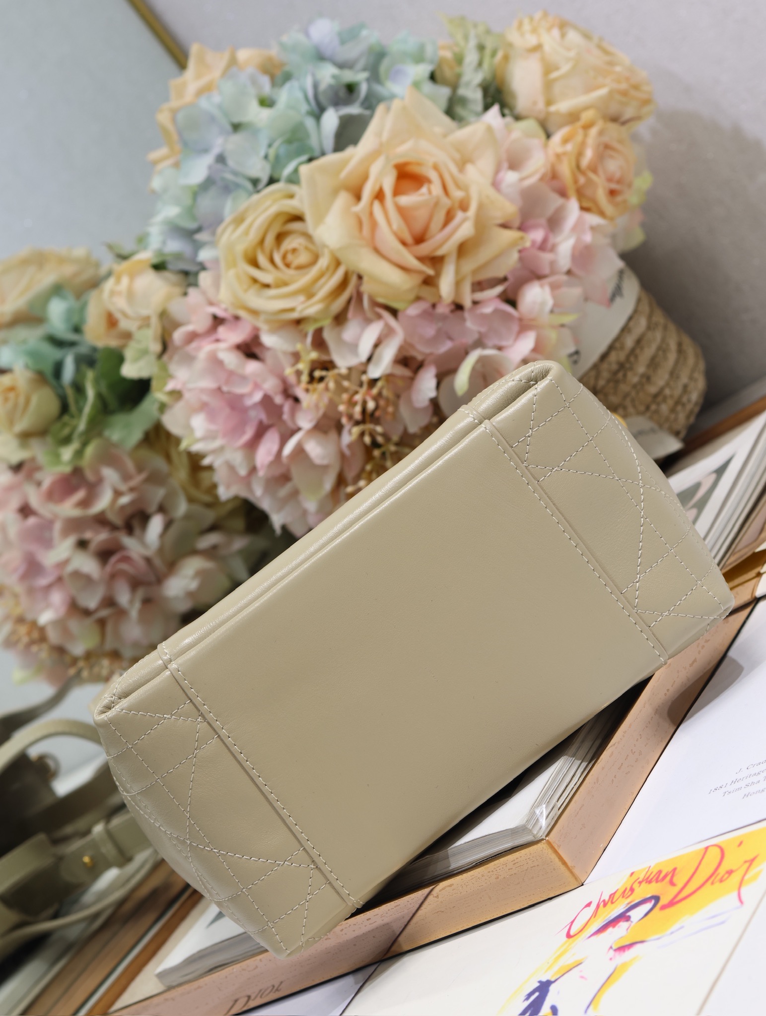 Dior Signature Small Bucket Bag in Light Almond Grained Calfskin Leather 6 i1744790909 9269 5