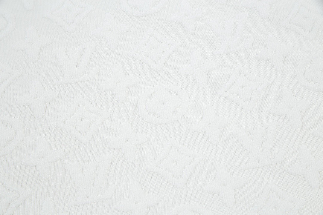 路易威登/Louis Vuitton 夏季新款 植绒提花毛巾绣圆领短袖T恤
