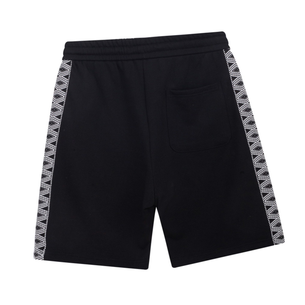 罗意威/Loewe 夏季新款 经典logo刺绣拼接织带休闲短裤 黑色