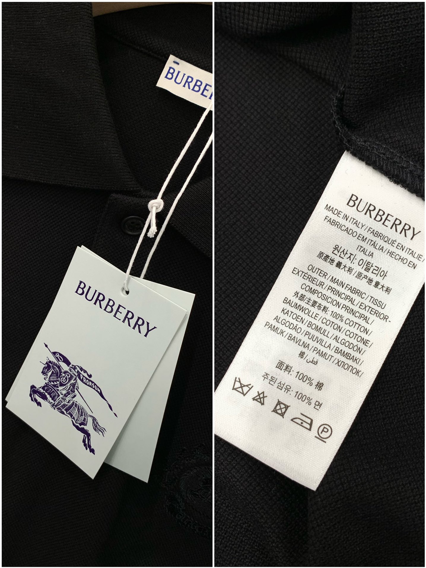 ，Burberry 巴宝莉，2025夏季最新品，专柜同步有售，原单狠货，时尚休闲翻领短袖T恤，进口原版面