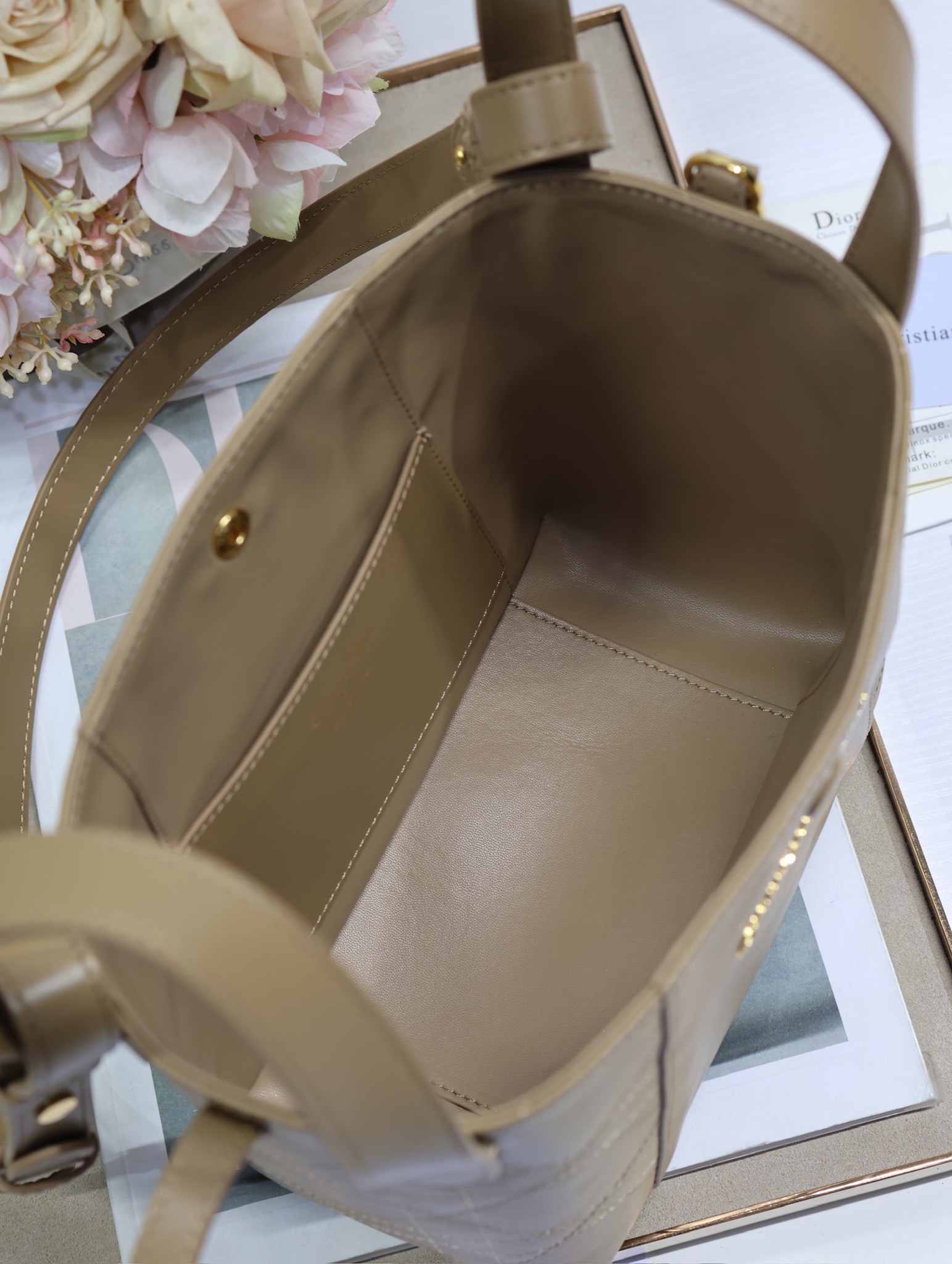 Dior Signature Water Bucket Bag in Deep Apricot Grained Calfskin Leather 8 i1744795915 1130 7