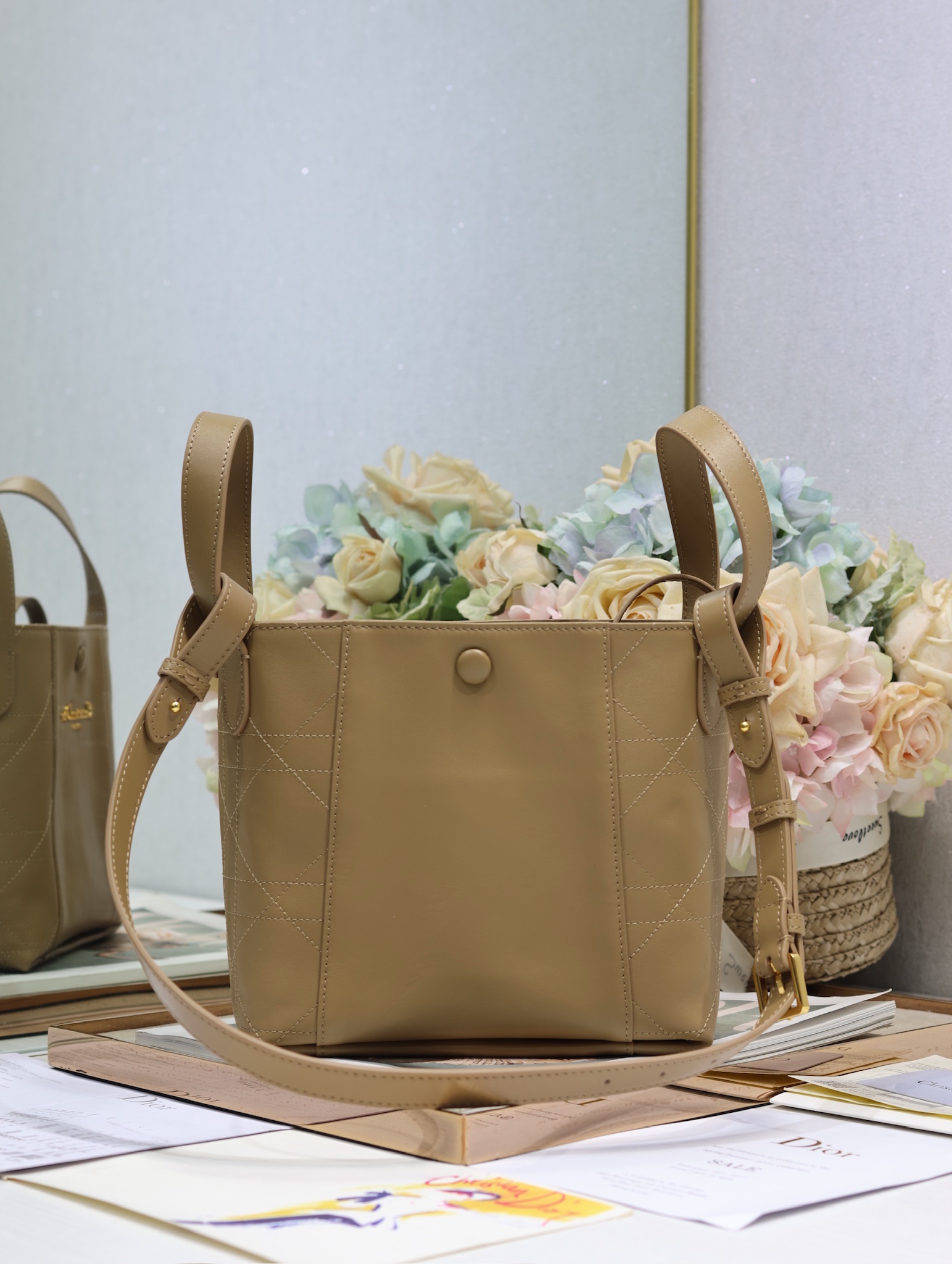 Dior Signature Water Bucket Bag in Deep Apricot Grained Calfskin Leather 6 i1744795915 626 5