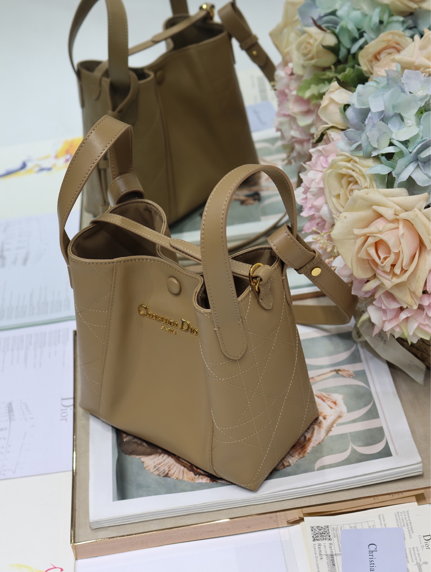 Dior Signature Water Bucket Bag in Deep Apricot Grained Calfskin Leather 3 i1744795915 694 2