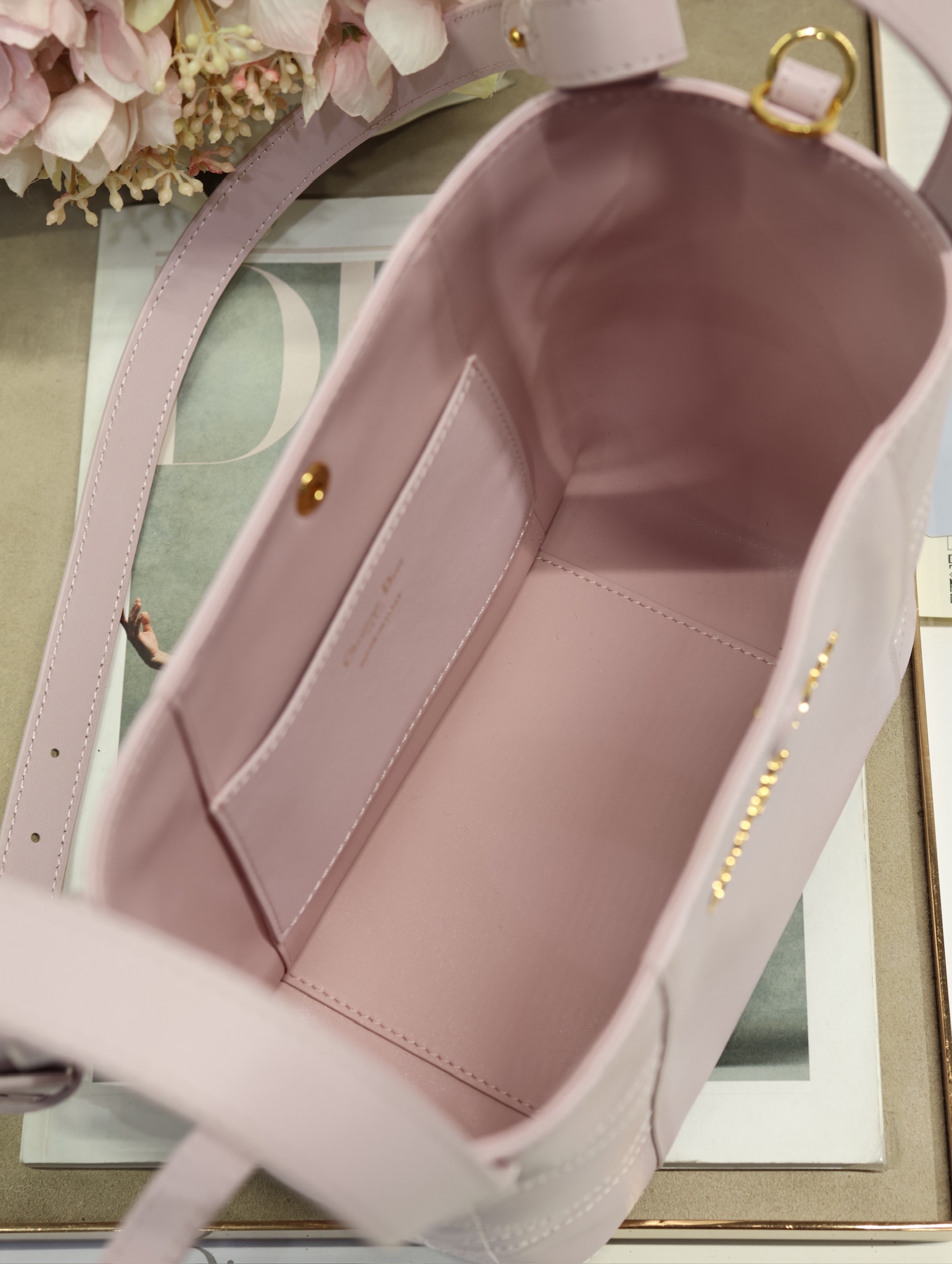 Dior Signature Bucket Bag Small Pink Leather Handbag Crossbody for Women 9 i1744796371 3214 7