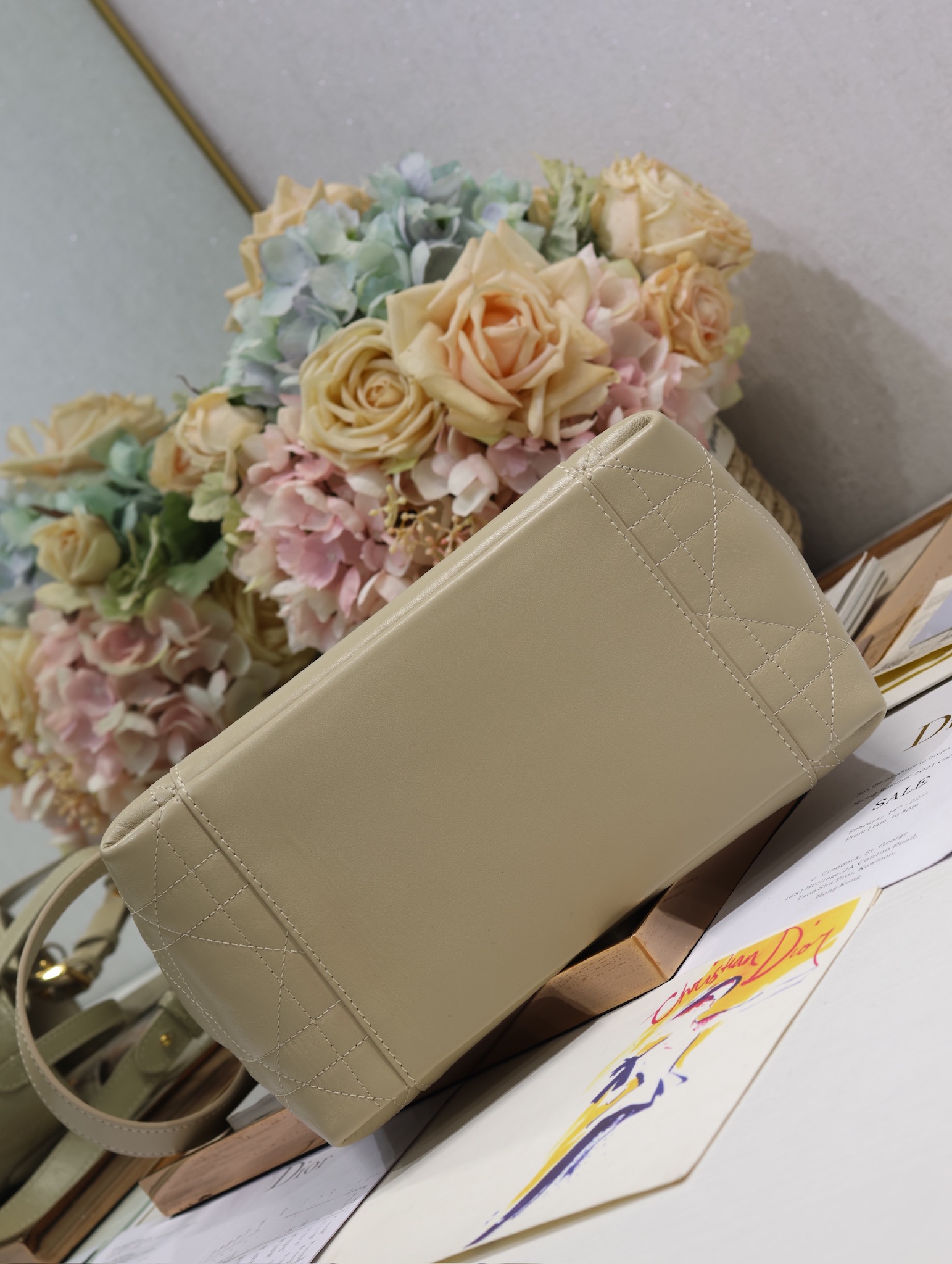 Dior Signature Medium Bucket Bag in Beige Leather with Gold-Tone Hardware 7 i1744797858 9510 5