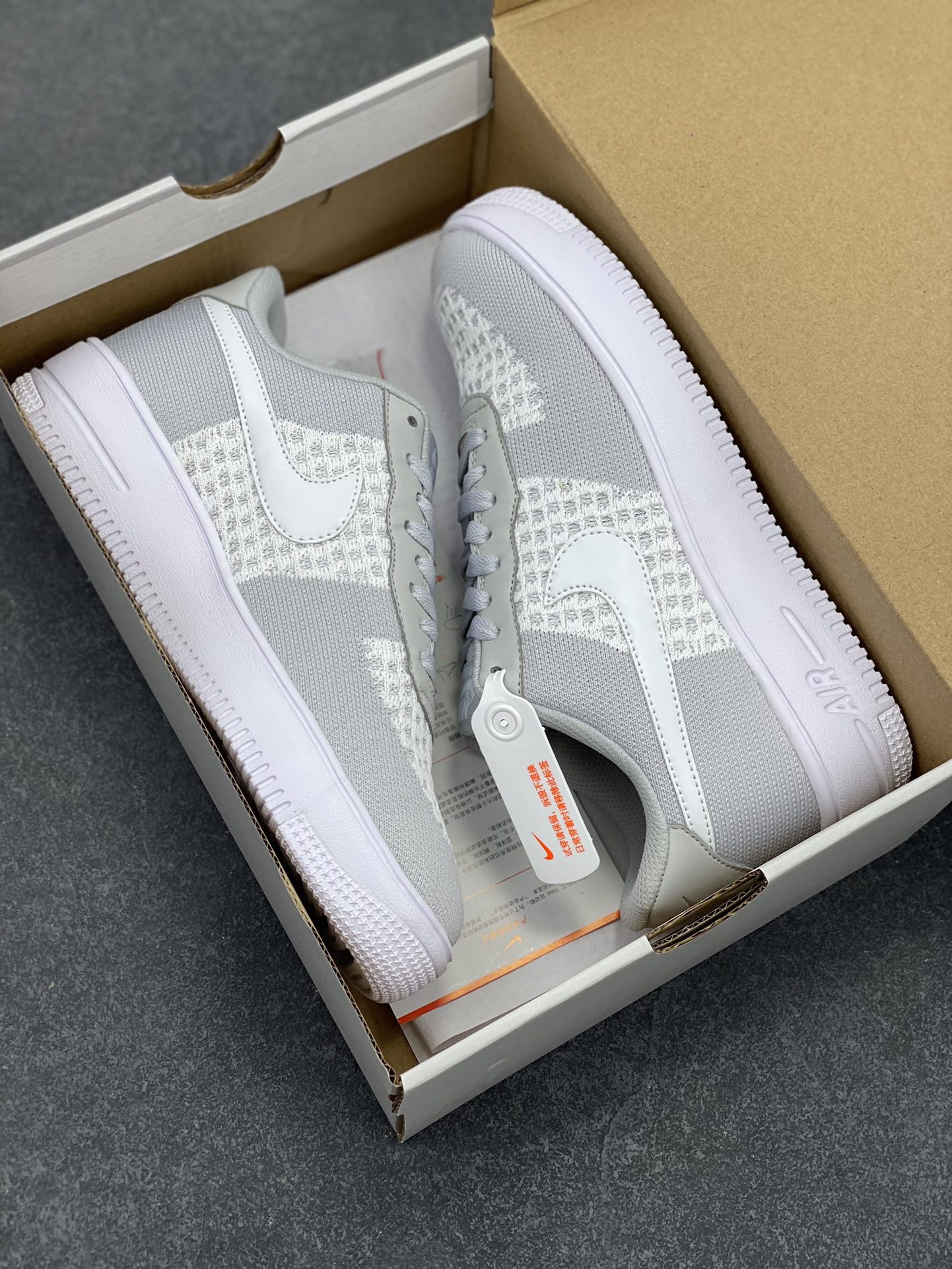 图片[9]-Nike Air Force 1 Low 飞织白灰 透气空军一号低帮休闲板鞋 原厂材料 原楦头原纸板 纯正空军版型 内置全掌气垫 货号：CI0051-500 尺码：36 36.5 37.5 38 38.5 39 40 40.5 41 42 42.5 43 44 44.5 45-选品中心