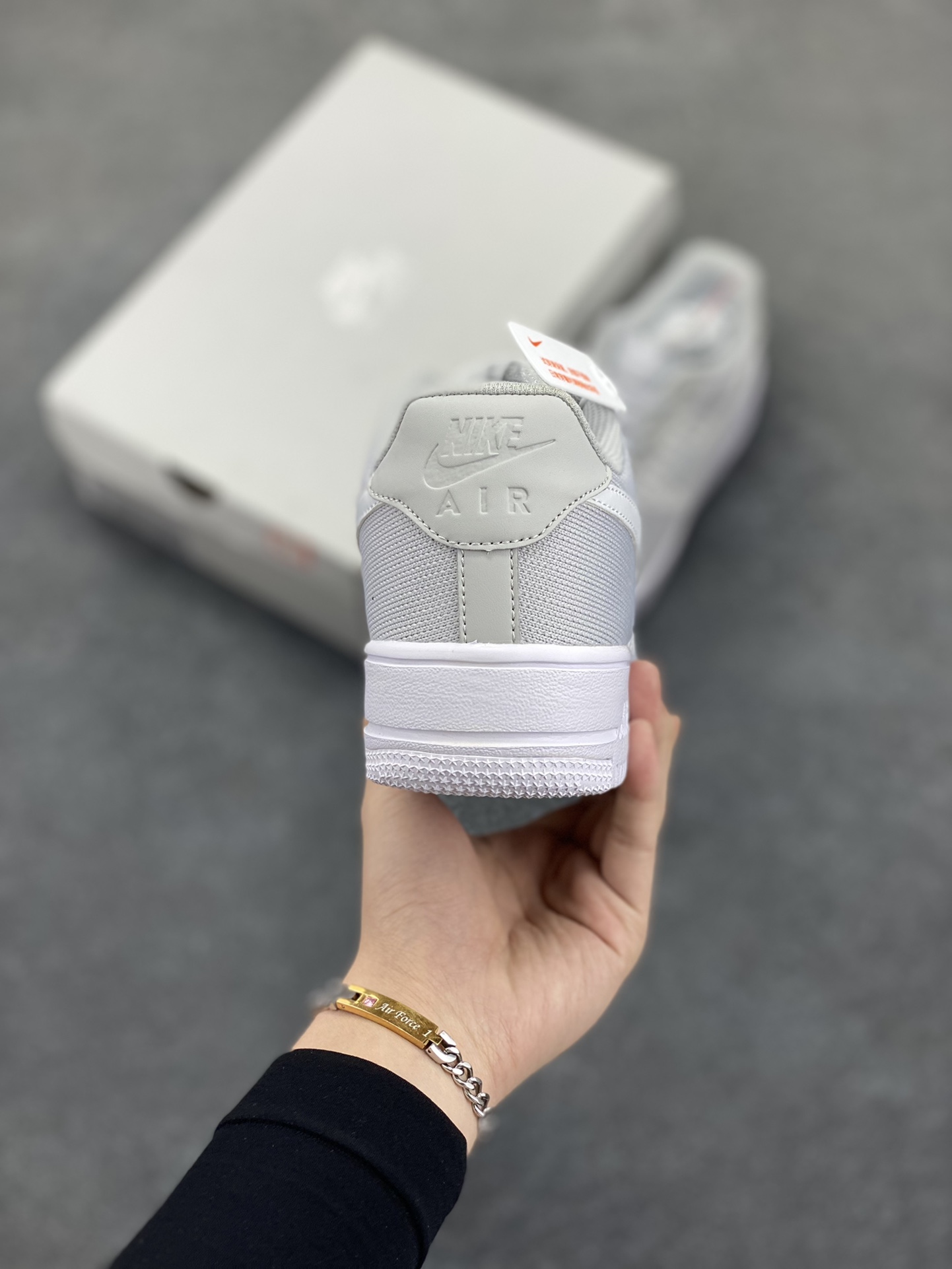 图片[4]-Nike Air Force 1 Low 飞织白灰 透气空军一号低帮休闲板鞋 原厂材料 原楦头原纸板 纯正空军版型 内置全掌气垫 货号：CI0051-500 尺码：36 36.5 37.5 38 38.5 39 40 40.5 41 42 42.5 43 44 44.5 45-选品中心