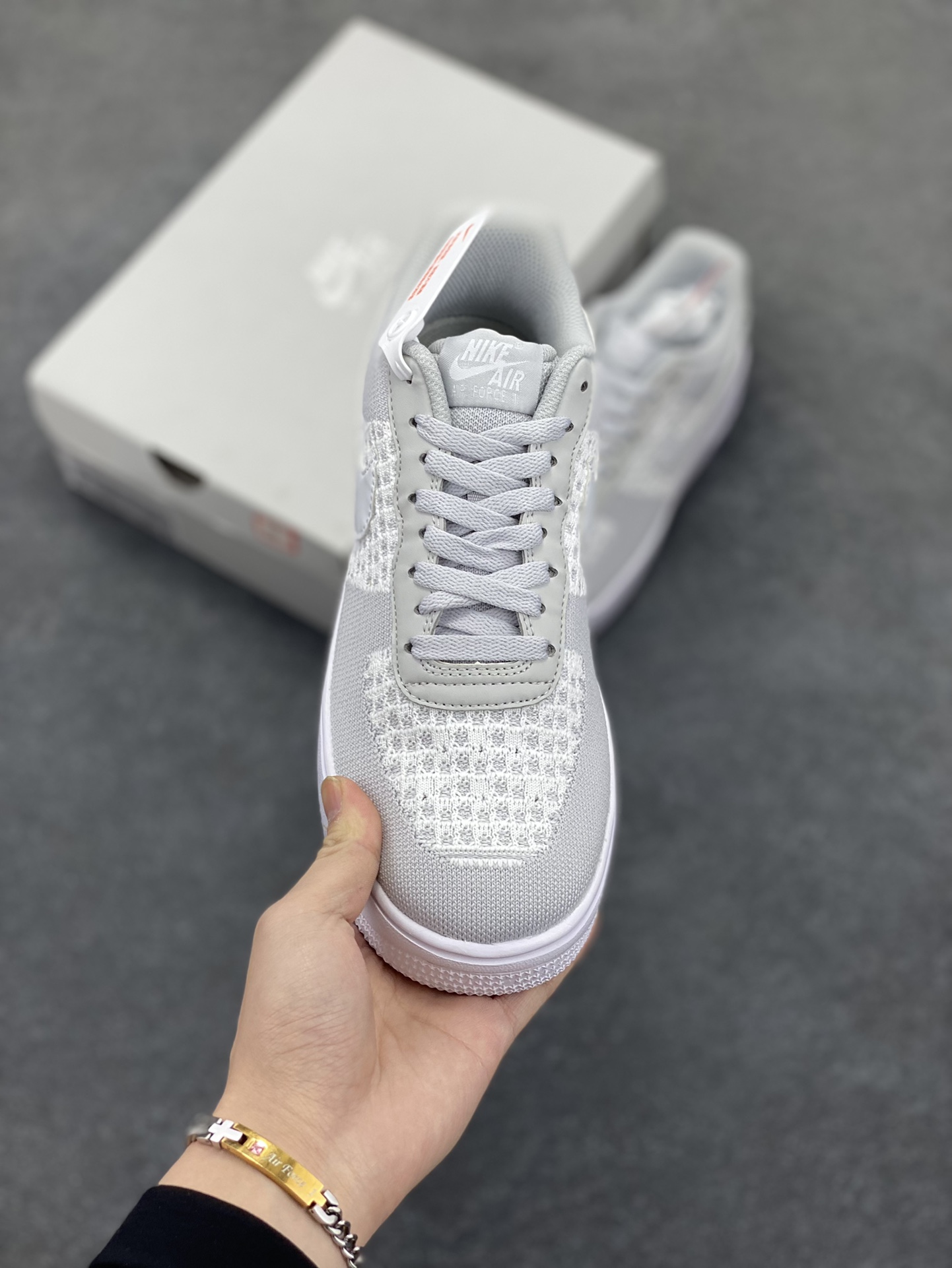 图片[2]-Nike Air Force 1 Low 飞织白灰 透气空军一号低帮休闲板鞋 原厂材料 原楦头原纸板 纯正空军版型 内置全掌气垫 货号：CI0051-500 尺码：36 36.5 37.5 38 38.5 39 40 40.5 41 42 42.5 43 44 44.5 45-选品中心