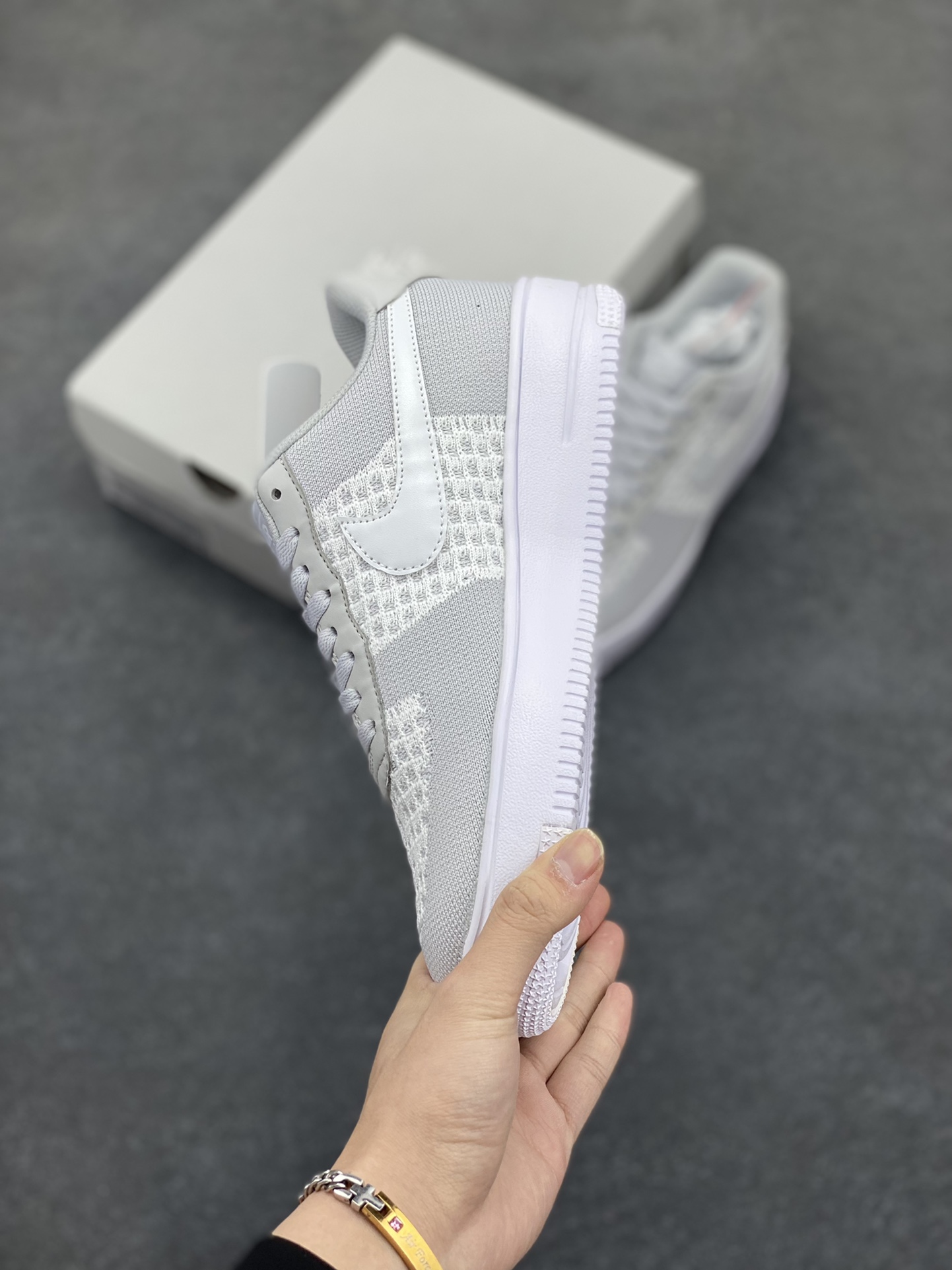 图片[3]-Nike Air Force 1 Low 飞织白灰 透气空军一号低帮休闲板鞋 原厂材料 原楦头原纸板 纯正空军版型 内置全掌气垫 货号：CI0051-500 尺码：36 36.5 37.5 38 38.5 39 40 40.5 41 42 42.5 43 44 44.5 45-选品中心