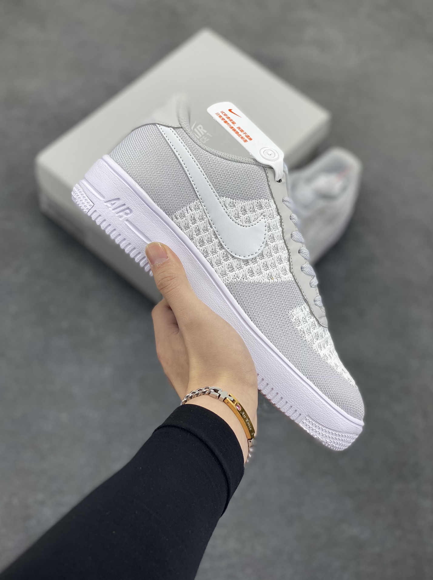 Nike Air Force 1 Low 飞织白灰 透气空军一号低帮休闲板鞋 原厂材料 原楦头原纸板 纯正空军版型 内置全掌气垫 货号:CI0051-500 尺码:36 36.5 37.5 38 38.5 39 40 40.5 41 42 42.5 43 44 44.5 45-选品中心