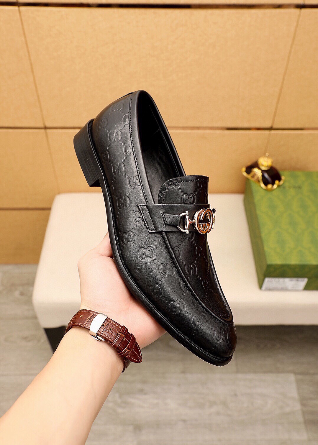 Gucci Men's Leather Loafers with Iconic GG Buckle - Sizes 39-44 Available 6 i1744862952 3884 4