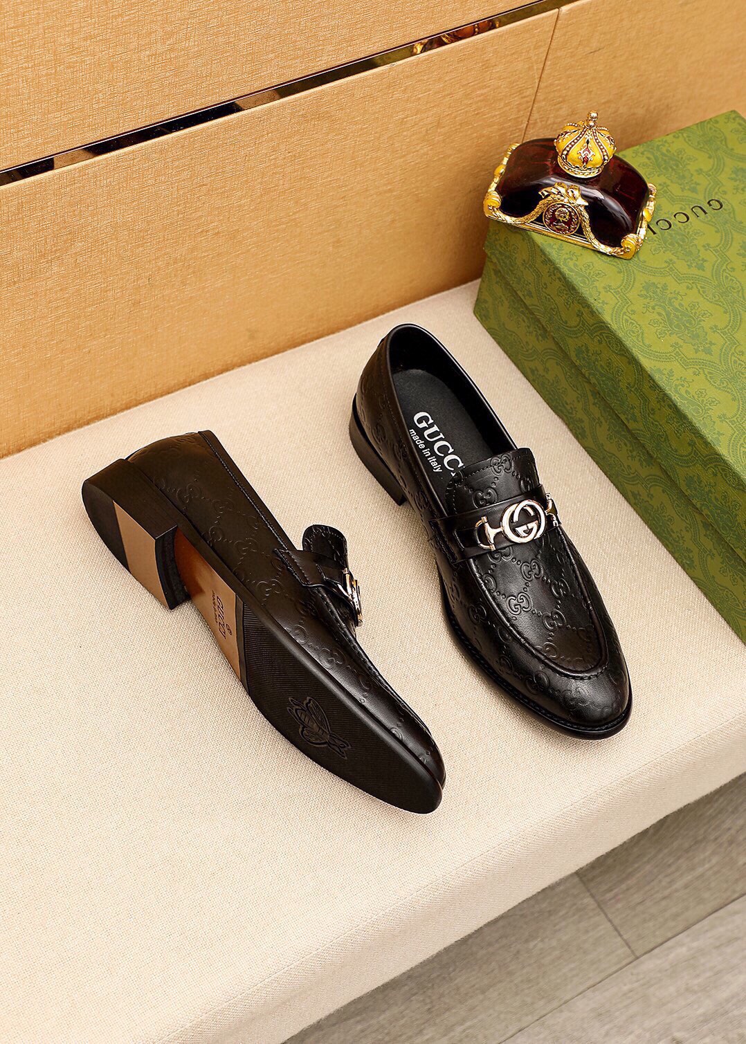 Gucci Men's Leather Loafers with Iconic GG Buckle - Sizes 39-44 Available 4 i1744862952 559 2