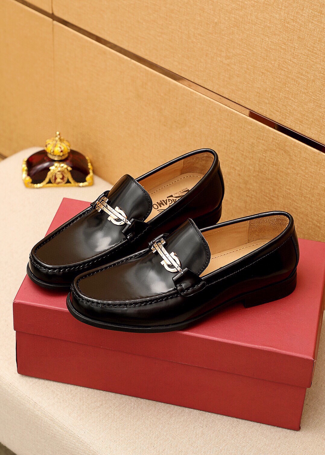 Salvatore Ferragamo Men's Black Leather Loafers with Silver Hardware 3 i1744863165 1768 1