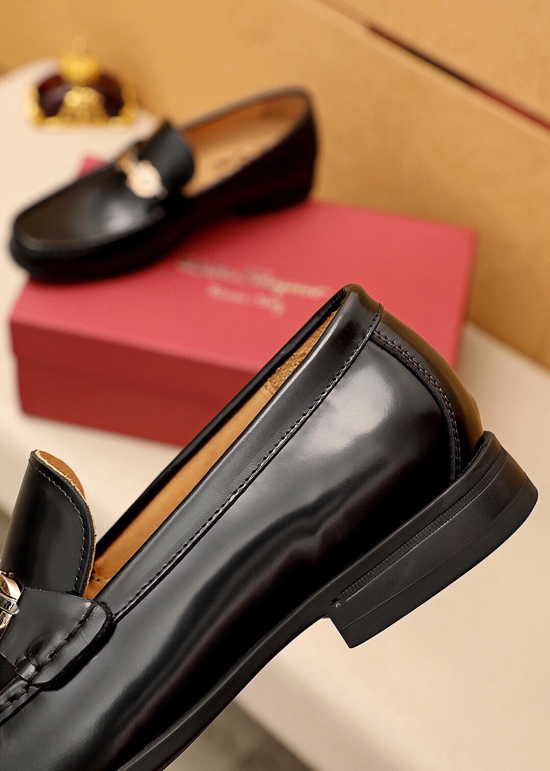 Salvatore Ferragamo Men's Black Leather Loafers with Silver Hardware 8 i1744863165 4968 6