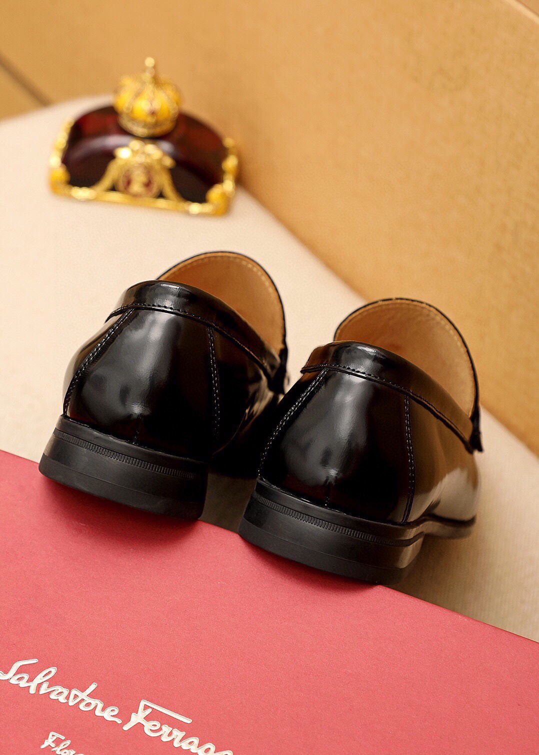 Salvatore Ferragamo Men's Black Leather Loafers with Silver Hardware 7 i1744863165 5693 5