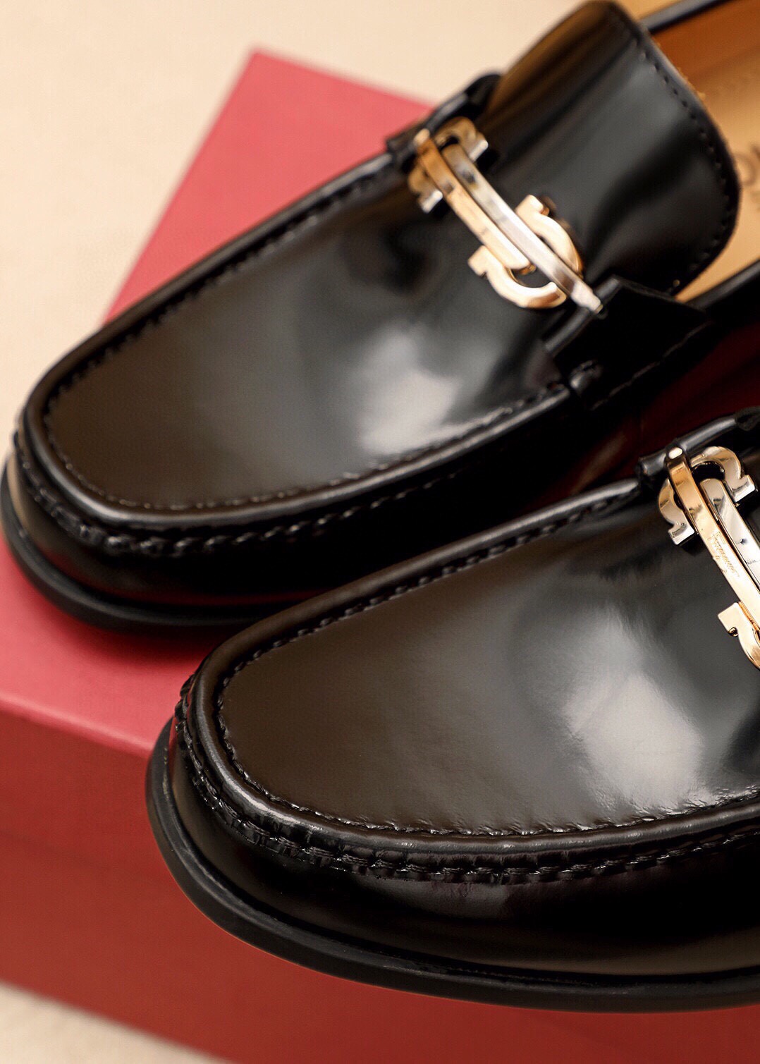 Salvatore Ferragamo Men's Black Leather Loafers with Silver Hardware 9 i1744863165 9425 7