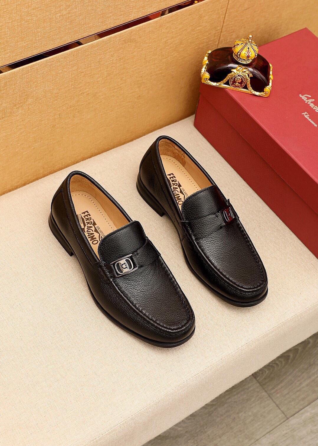 Ferragamo Leather Loafers with Classic Hardware Buckle | Men's Casual Shoes 1 Ferragamo Leather Loafers with Classic Hardware Buckle | Men's Casual Shoes