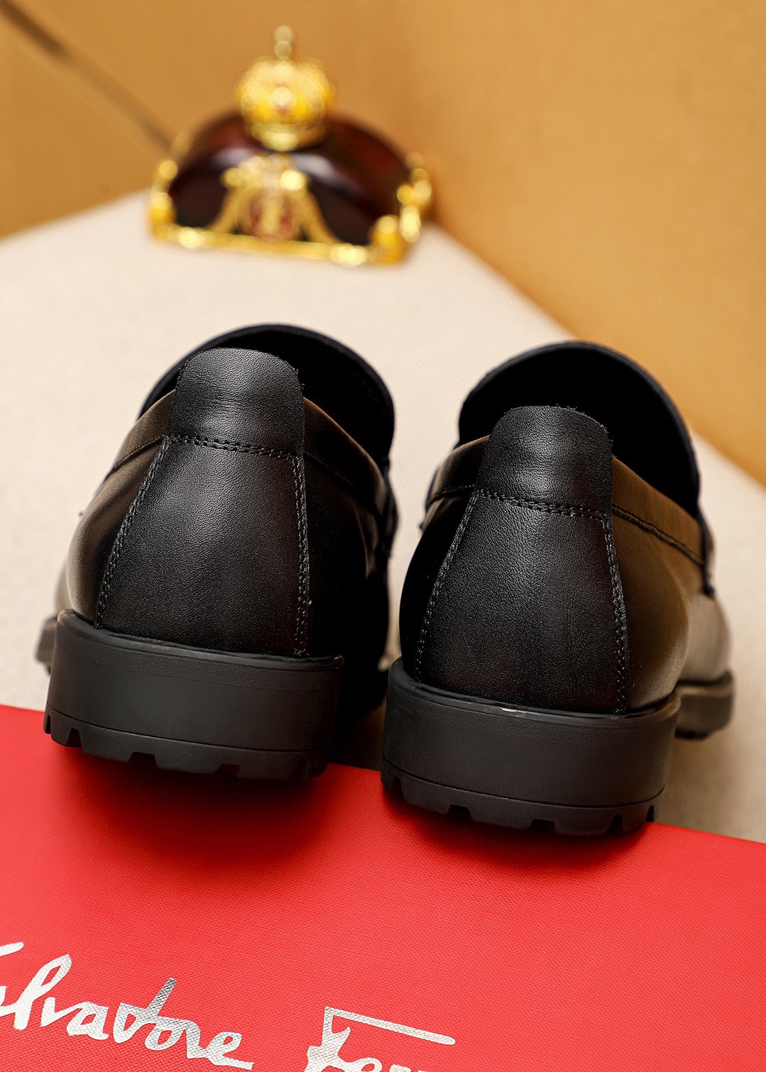 Salvatore Ferragamo Men's Leather Loafers Classic Buckle, Black, Sizes 38-44 9 i1744863500 6456 7