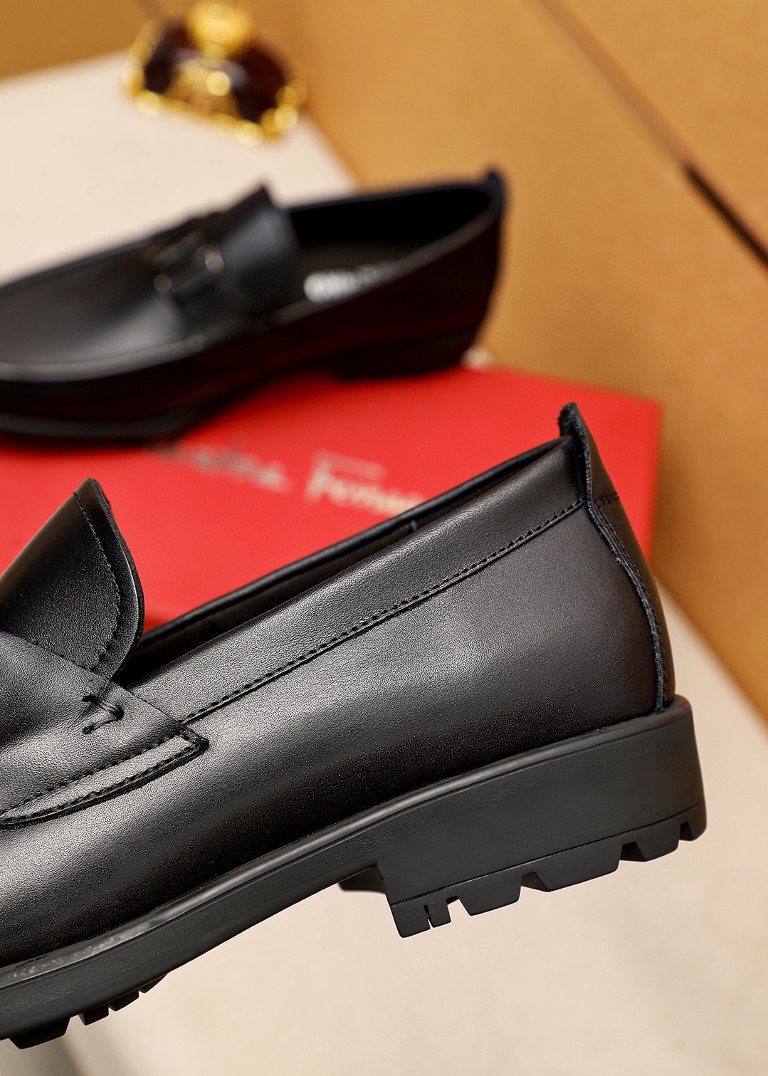 Salvatore Ferragamo Men's Leather Loafers Classic Buckle, Black, Sizes 38-44 8 i1744863500 9161 6