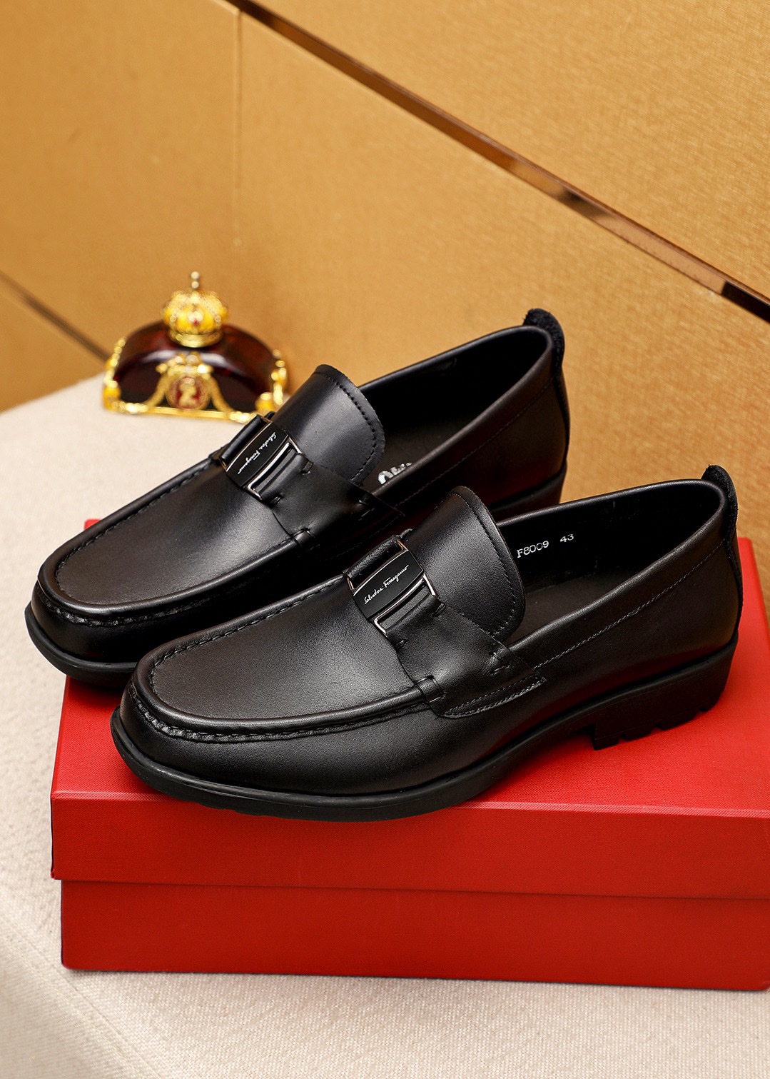 Salvatore Ferragamo Men's Leather Loafers Classic Buckle, Black, Sizes 38-44 4 i1744863500 9289 2