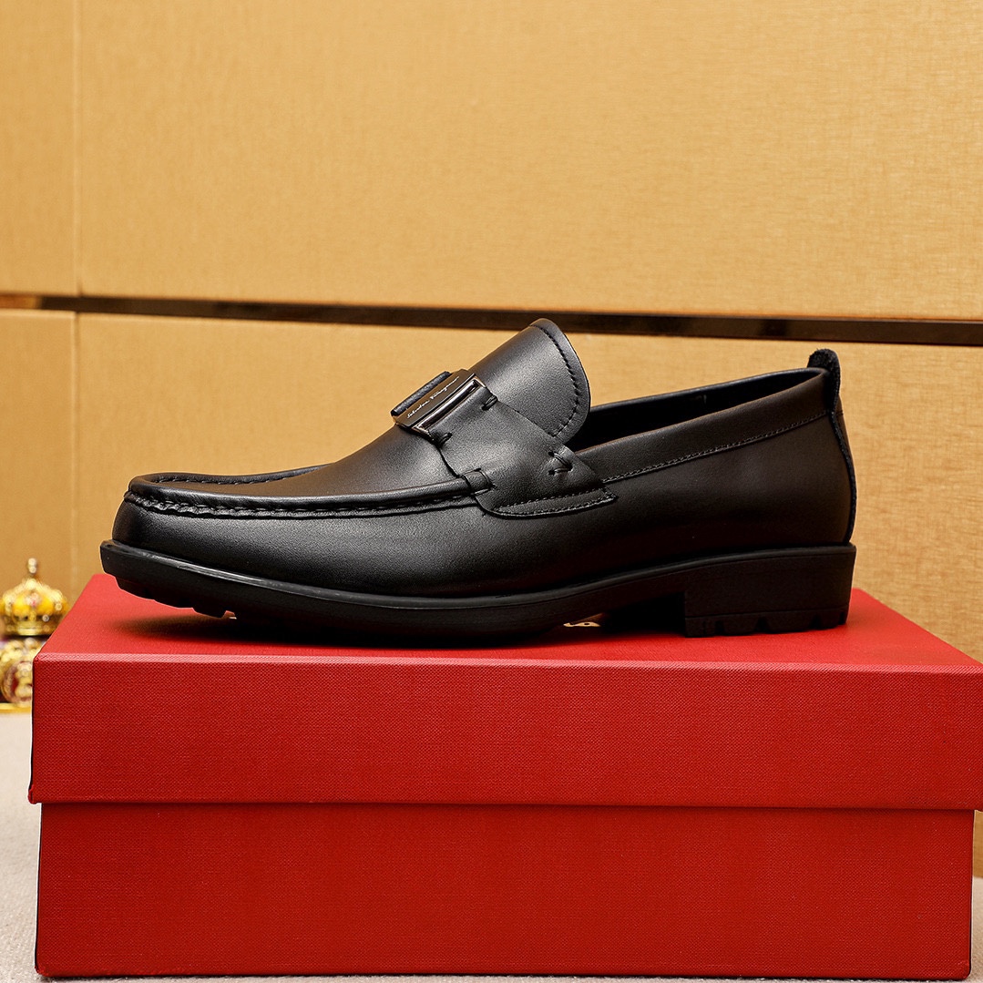 Salvatore Ferragamo Men's Leather Loafers Classic Buckle, Black, Sizes 38-44 6 i1744863500 9694 4