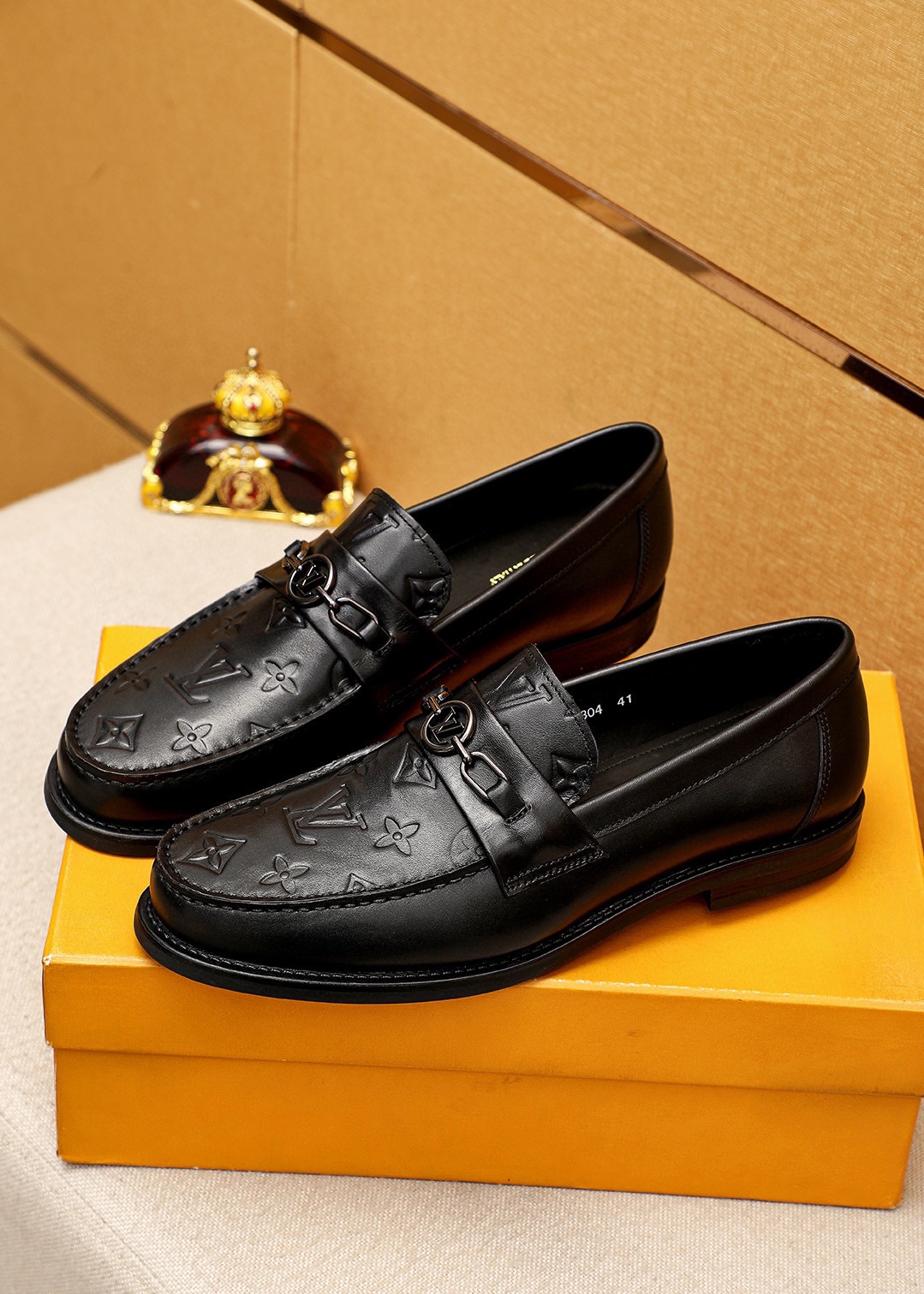 Louis Vuitton Leather Loafers with Embossed Monogram and Metal Hardware 4 i1744863539 5002 2