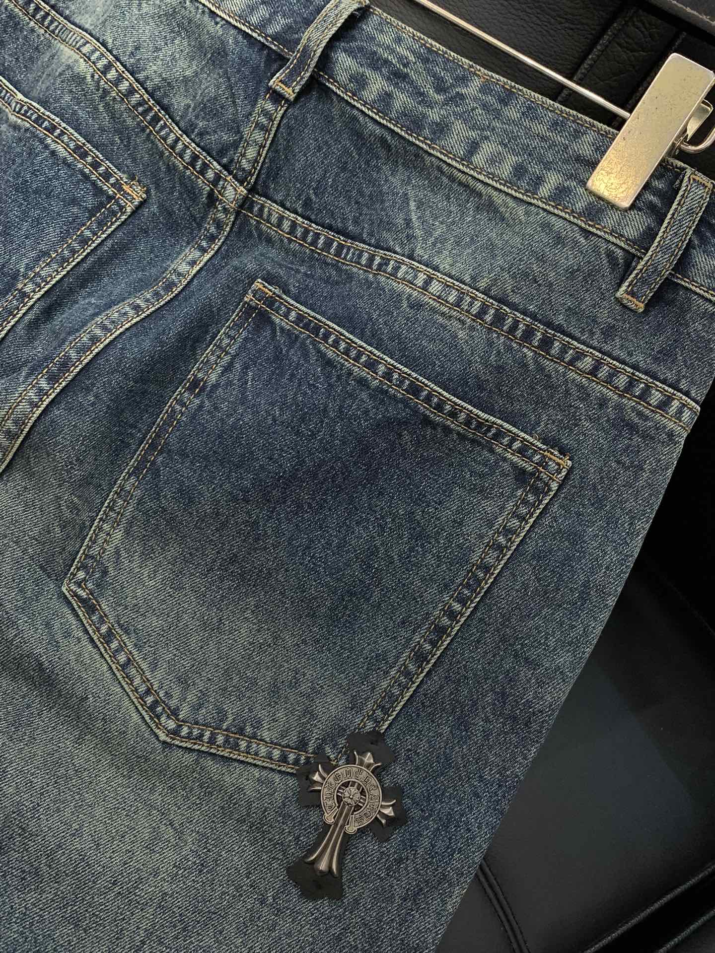，Chrome Hearts 克罗心，2025春季新品，专柜同步有售，原单狠货，时尚休闲水洗牛仔裤，采用