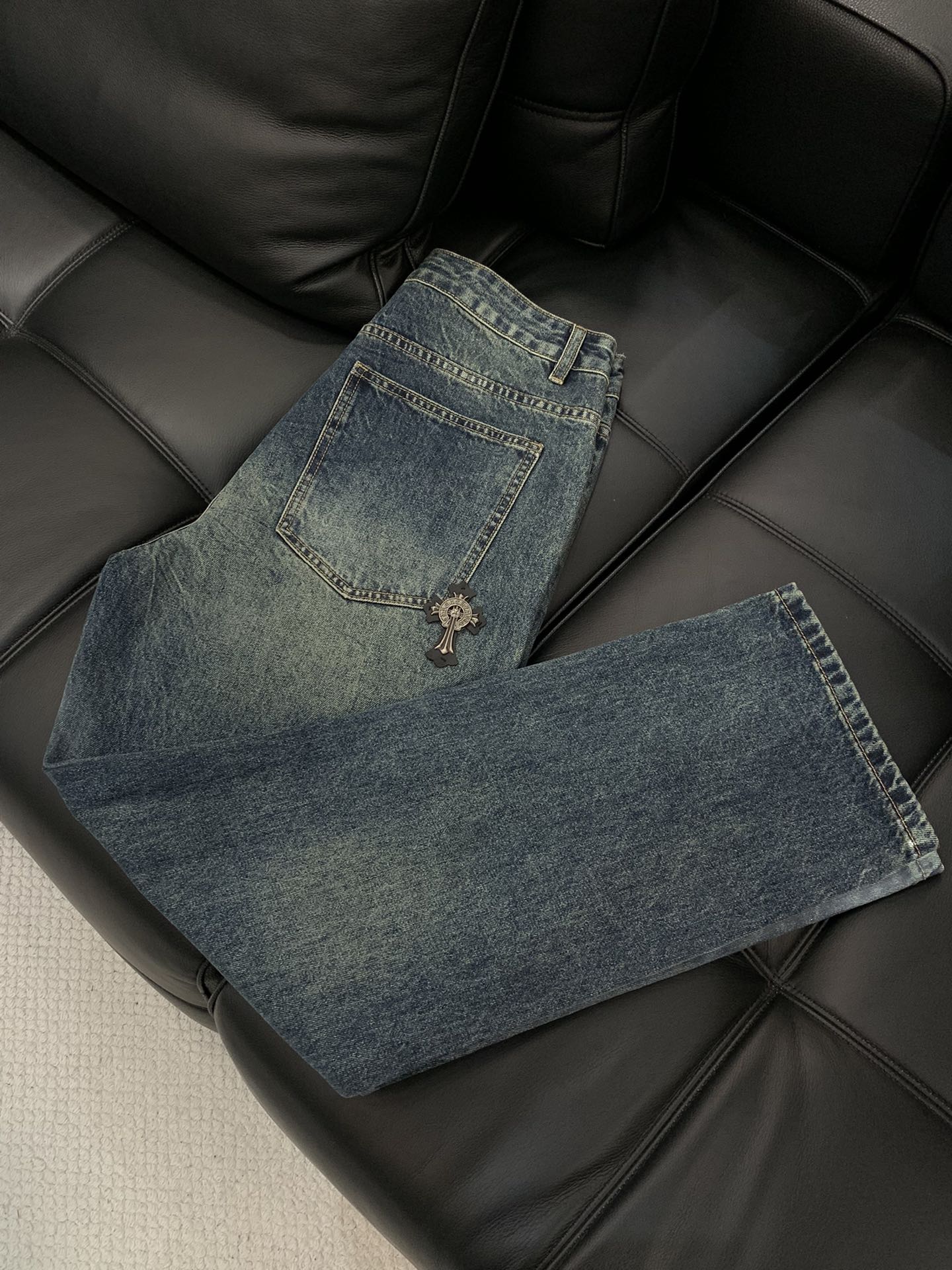，Chrome Hearts 克罗心，2025春季新品，专柜同步有售，原单狠货，时尚休闲水洗牛仔裤，采用