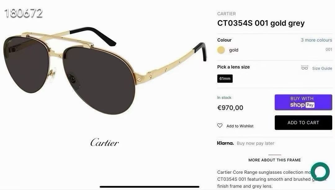 NO:254293,Cartier's original version of Cartier official website 1 to 1 MODEL: CT0354S The brand's iconic precious sunglasses are made of all-frame metal material, unique style, and the charming half-frame electroplating technology is exquisite and elegant!  New model just arrived official website original super high quality size61 port 15-glasses sunglasses, glasses, cartier, cartier19860909Cartier 卡地亚官网原版一比一 MODEL: CT0354S 品牌标志性极强的珍贵太阳眼镜,全框金属材质,独特风格,魅力逼人的半框电镀工艺精湛气质十足！新款刚刚到货官网原版超高品质size61口15-眼镜墨镜太阳镜,眼镜,cartier,cartier,glasses