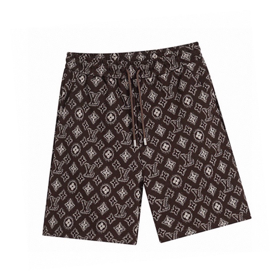 路易威登/Louis Vuitton 夏季新款 满身老花提花面料休闲短裤 黑色/蓝色/咖色