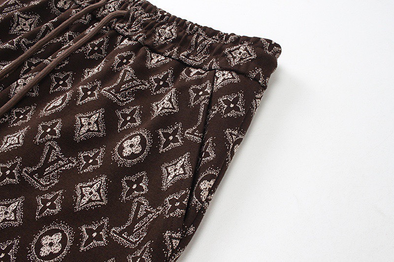 路易威登/Louis Vuitton 夏季新款 满身老花提花面料休闲短裤 黑色/蓝色/咖色