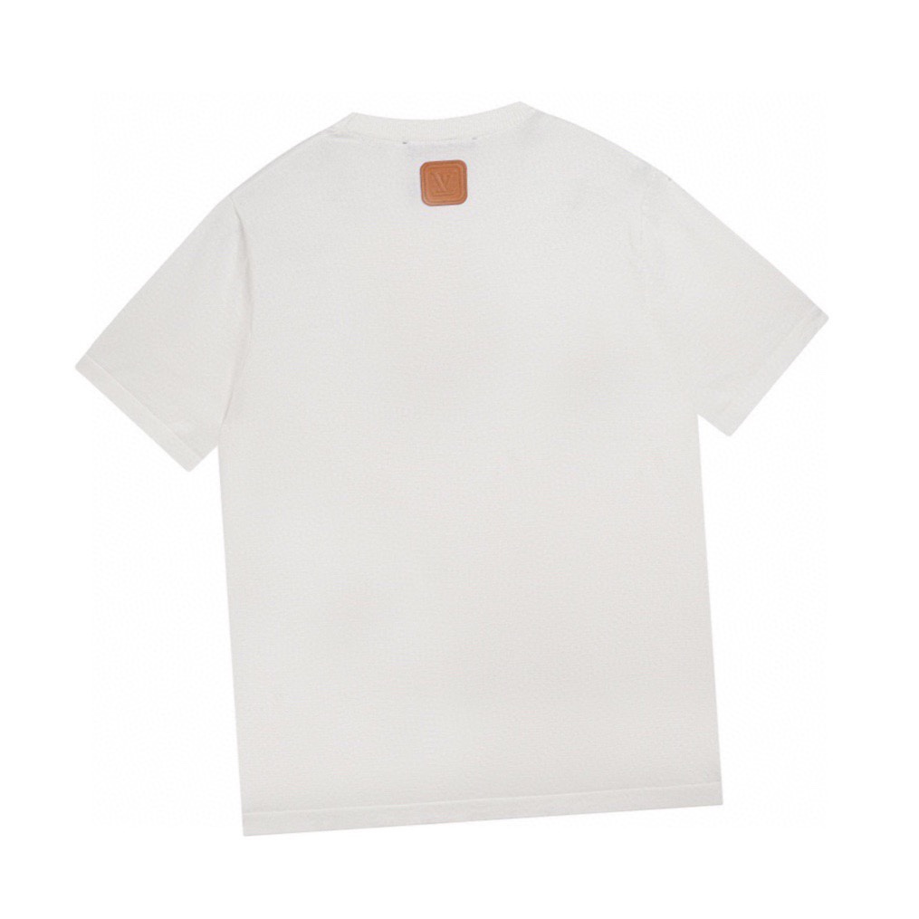 路易威登/Louis Vuitton 夏季新款 皮革贴饰针织圆领短袖