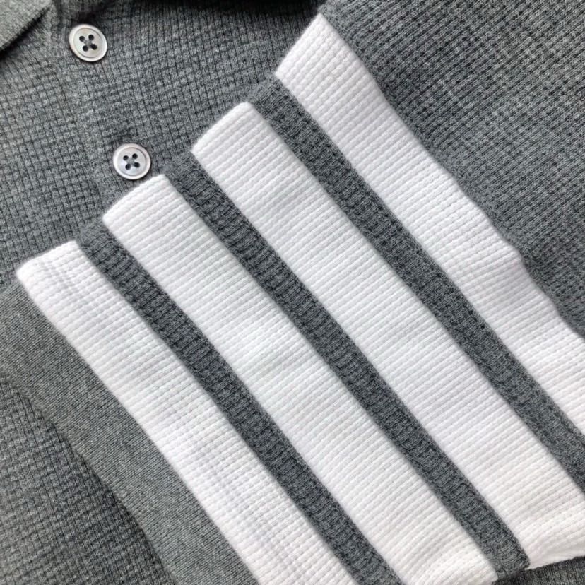 🔥THOM BROWNE 汤姆布朗 TB华夫格翻领T恤POLO衫  \n\n码数：1-5  颜色：白、浅