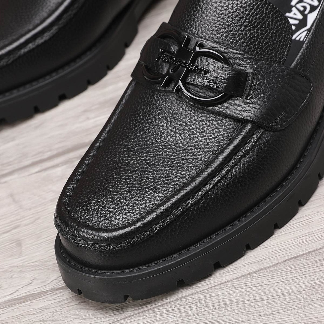 Ferragamo Men's Black Leather Loafers with Buckle - Sizes 38-44 EU 8 i1744944335 3187 6