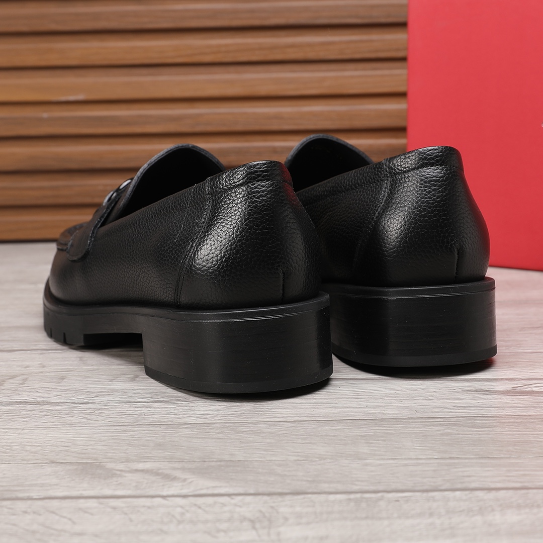 Ferragamo Men's Black Leather Loafers with Buckle - Sizes 38-44 EU 9 i1744944335 3655 7