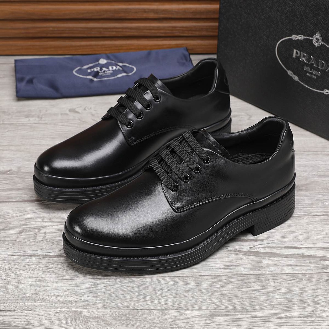 Prada Men's Leather Business Dress Shoes - Black, Sizes 38-44 4 i1744945864 3603 2